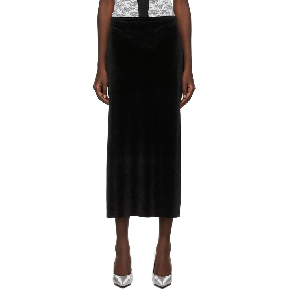 Kathryn Bowen Black Velour‎ Midi Skirt Size 2